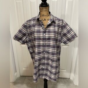 Theory Zack Natuna Plaid Short Sleeve Shirt